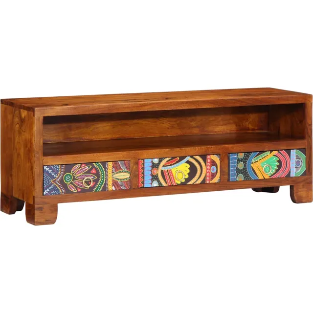 vidaXL TV-meubel 110x30x40 massief acaciahout meerkleurig
