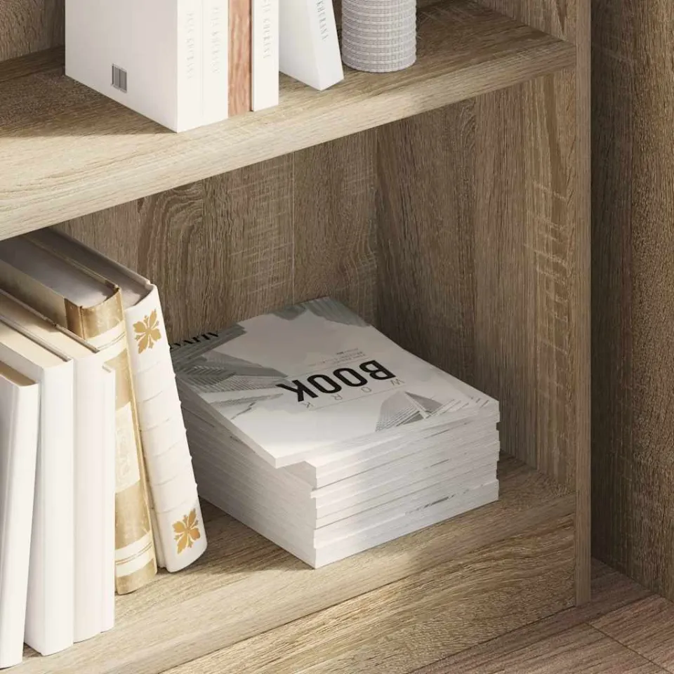 vidaXL Boekenkast 80x24x75 cm bewerkt hout sonoma eikenkleurig, foto 4