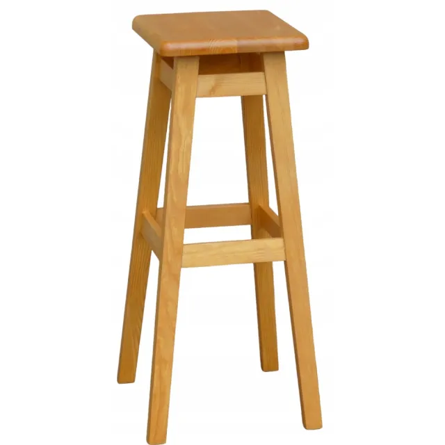 Metdrew Houten Barkruk 80cm - Massief Grenen, Olfkleur