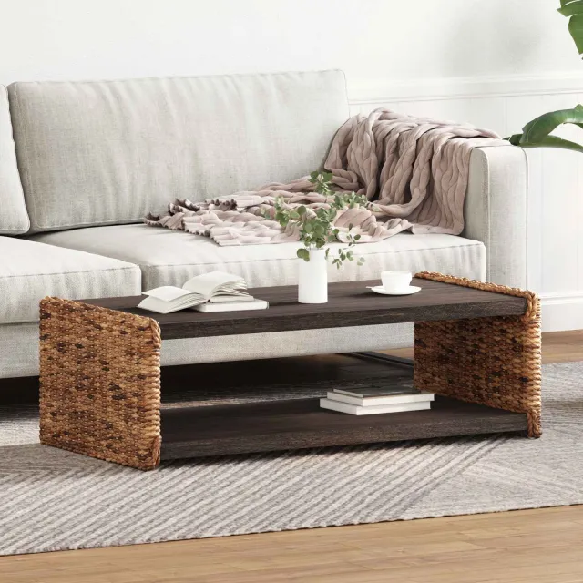 vidaXL Salontafel Naturel 110 x 55 x 35 cm Massief Mahoniehout, foto 2
