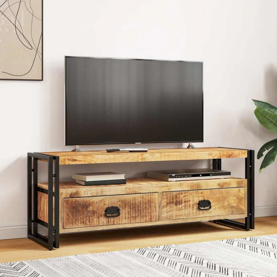 vidaXL Tv-meubel 120x35x45 cm massief mangohout bruin, foto 3