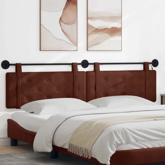 vidaXL Hangend hoofdbord Glanzend Bruin Antiek PU