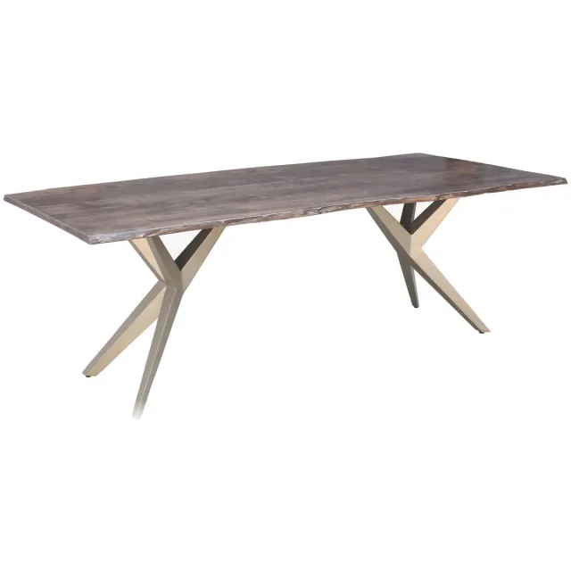 MASSIVMOEBEL24 .DE FREEFORM #35 eettafel grijs gelakt massief hout acacia