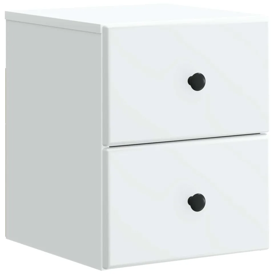vidaXL Wandbeugel Bedkast met lade Wit 34,5 x 33 x 40 cm Bewerkt hout, foto 3