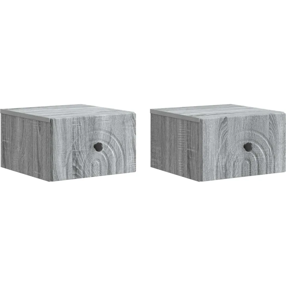 vidaXL Wandbeugel Bedkast 2 st Grijs sonoma 33 x 34,5 x 20 cm, foto 3