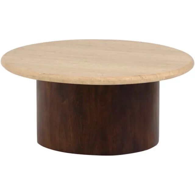 Nijwie Salontafel New york rond Ø78 cm travertin - Bruin | Mysons