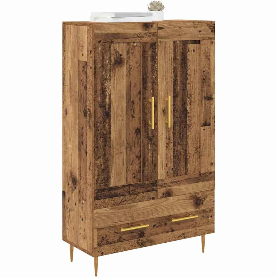 vidaXL Highboard Oud Hout 69,5 x 31 x 115 cm Bewerkt hout Bruin