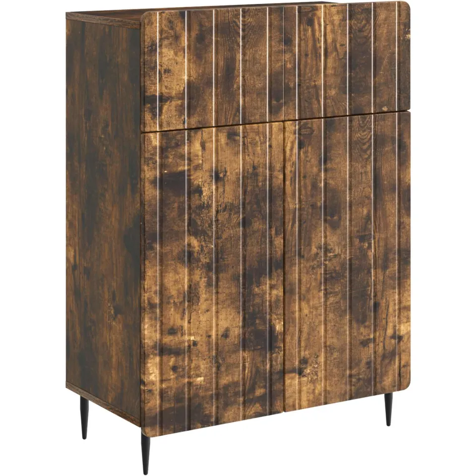 vidaXL Dressoir Gerookt eiken 66 x 34,5 x 92 cm Bewerkt hout Bruin