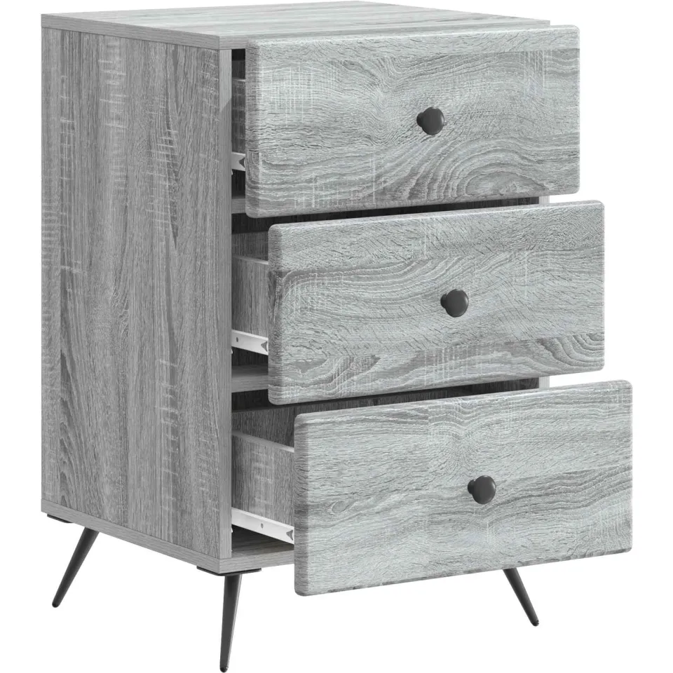 vidaXL Nachtkastje Grijs sonoma 43 x 41 x 66,5 cm Bewerkt hout, foto 4