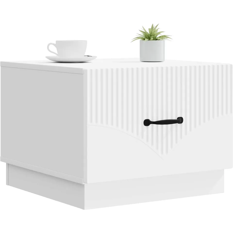 vidaXL Salontafel met lade Wit 49 x 50 x 37 cm Bewerkt hout