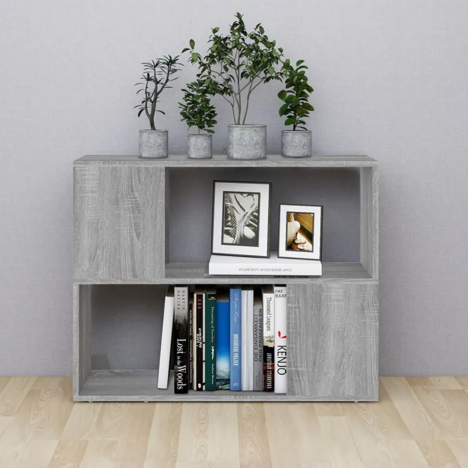 vidaXL Boekenkast/kamerscherm 80x24x63 cm grijs sonoma eikenkleurig, foto 3