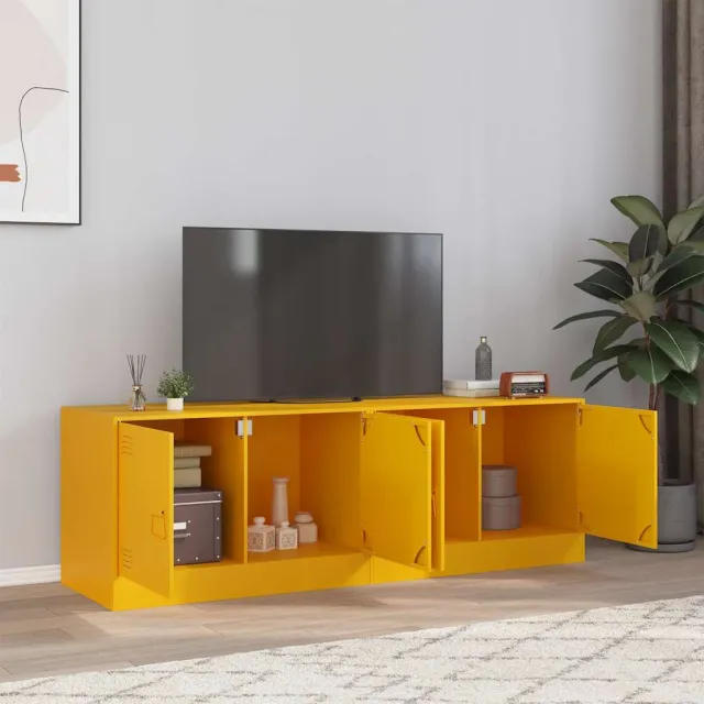 vidaXL Tv-meubelen 2 st 67x39x44 cm staal mosterdgeel, foto 2