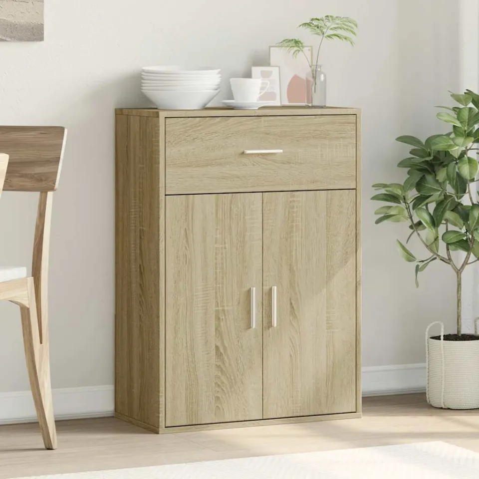 vidaXL Dressoir 60x30x84 cm bewerkt hout sonoma eikenkleurig, foto 3