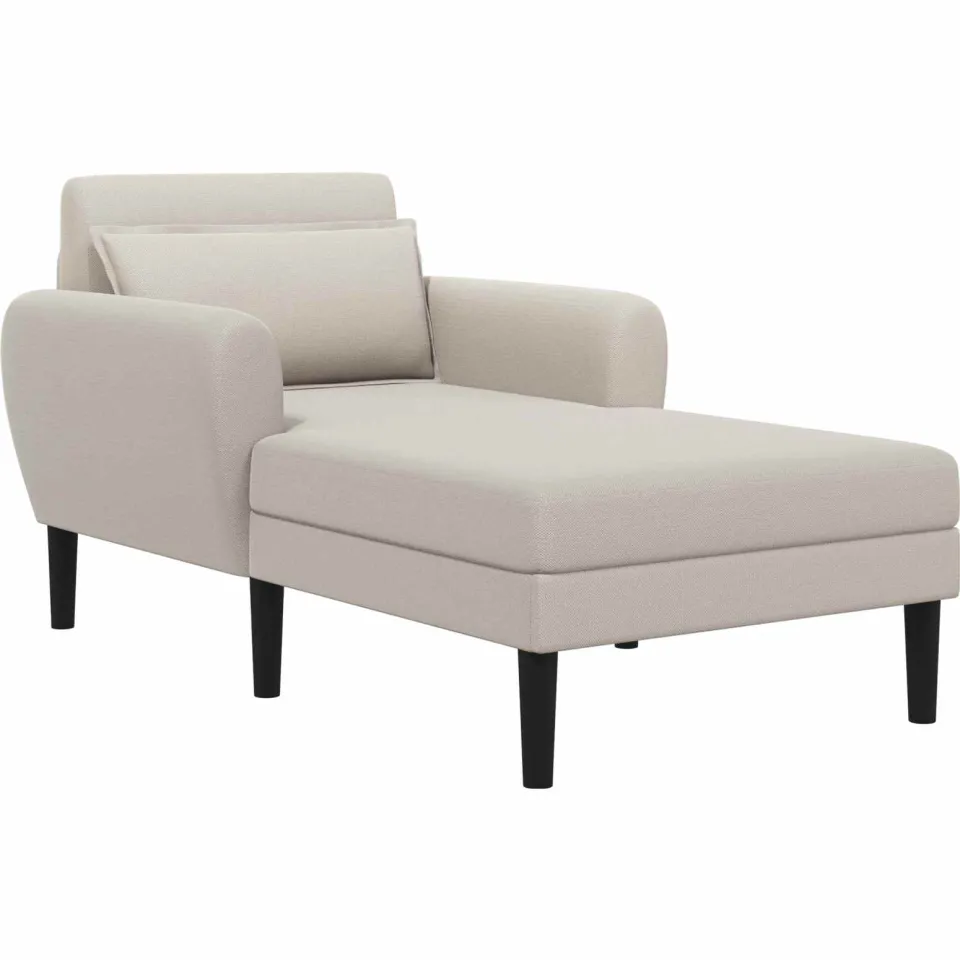 vidaXL Chaise longue Havermout Grof geweven fluweel beige, foto 3