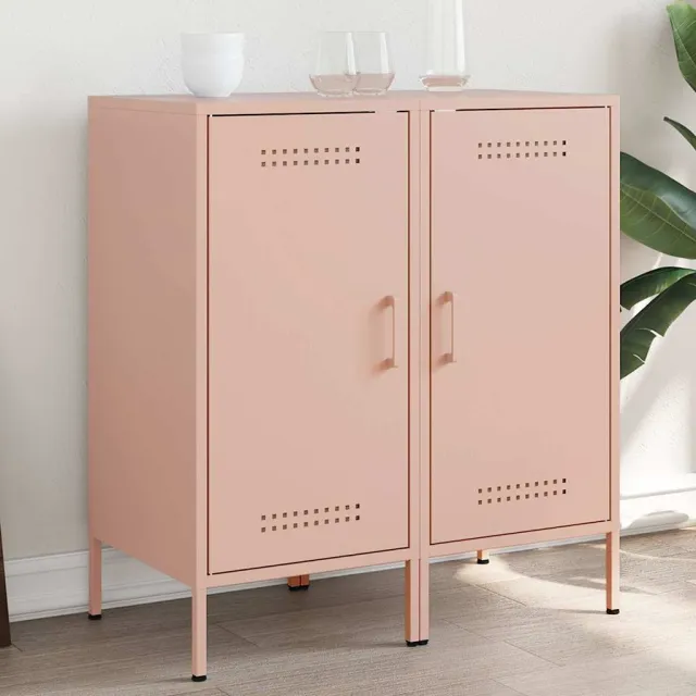 vidaXL Dressoirs 2 st 36x39x79 cm staal roze, foto 2