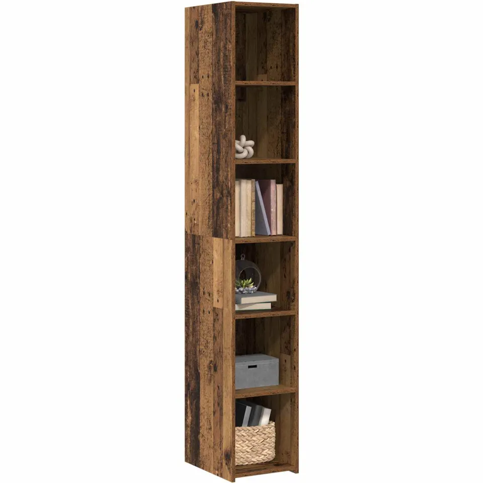 vidaXL Hoge kast Oud hout 30 x 41 x 185 cm Bewerkt hout Bruin