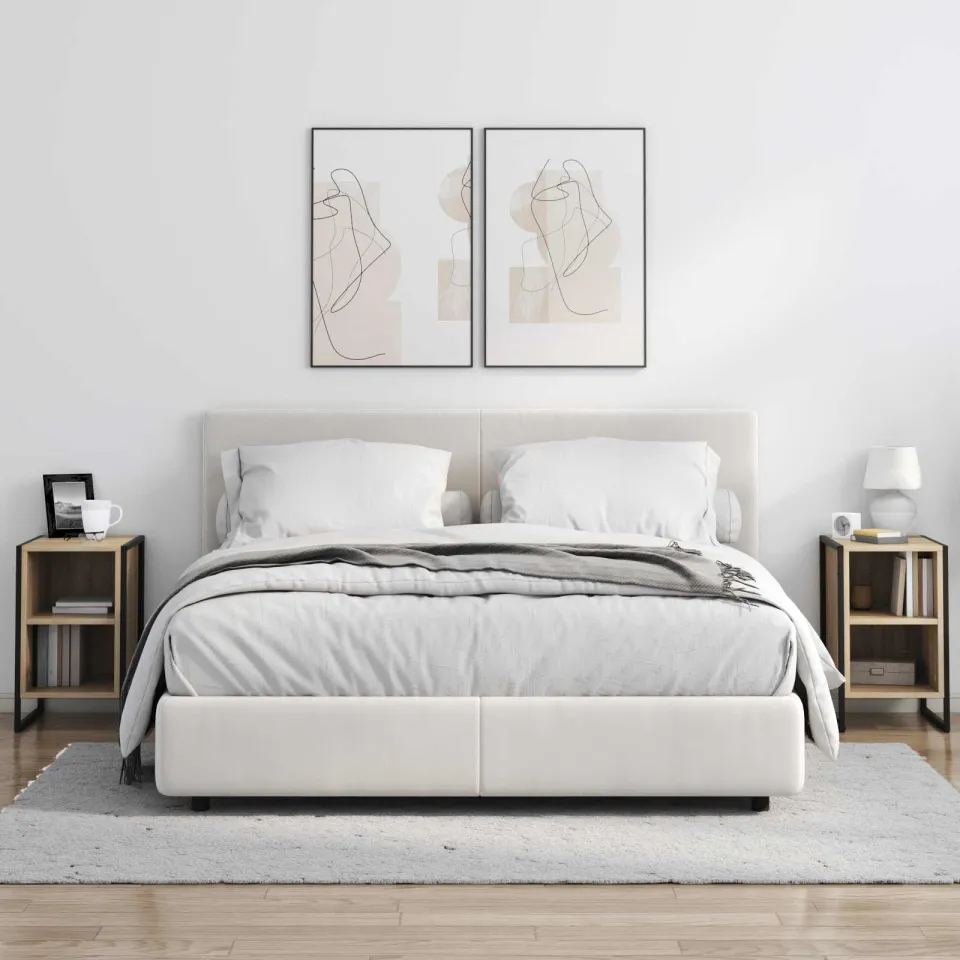 vidaXL Nachtkastje 2 st Sonoma Eiken 39.5 x 30 x 50 cm Bewerkt hout, foto 4