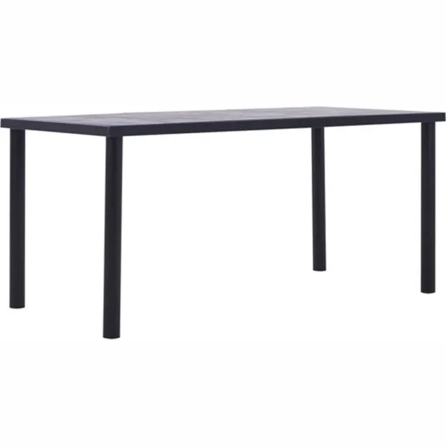 vidaXL Eettafel - 160x80x75 - cm - MDF - zwart - en - betongrijs