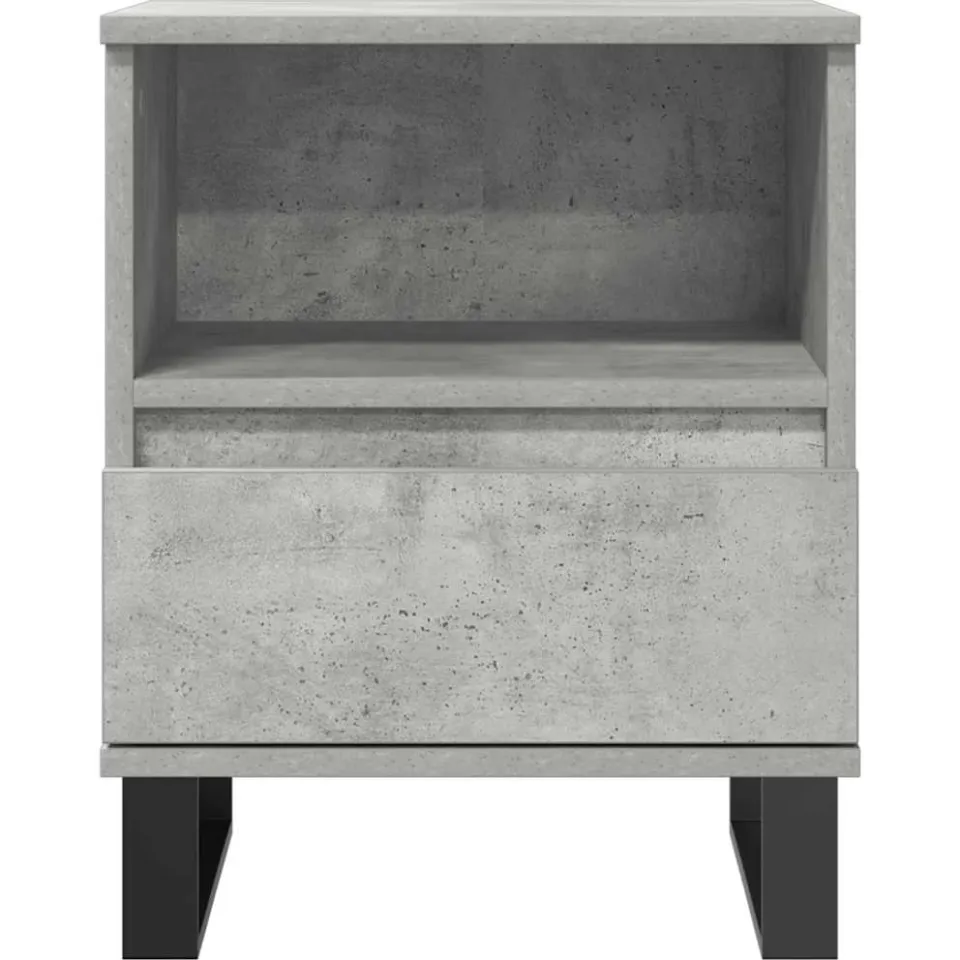 vidaXL Nachtkastje 40x35x50 cm bewerkt hout betongrijs grijs, foto 4