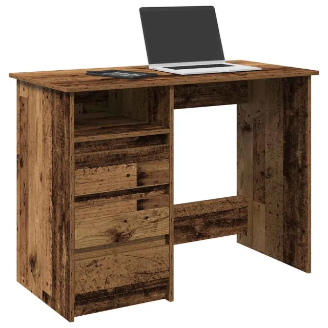 vidaXL Bureau 102x50x75 cm bewerkt hout oud houtkleurig Bruin
