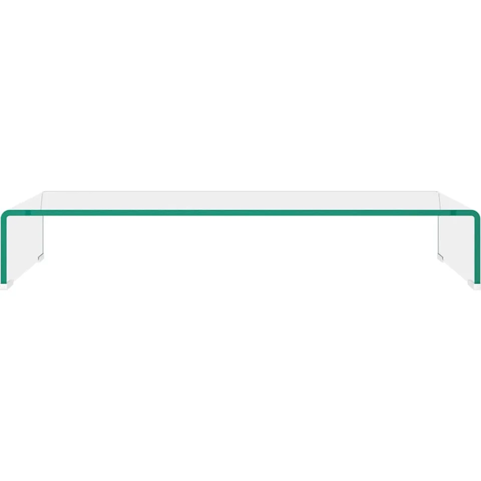 vidaXL Tv-meubel/monitorverhoger transparant 80x30x13 cm glas Transparent