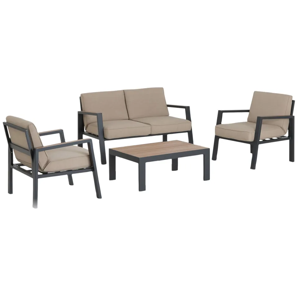 NOUS Garden loungeset Luna antraciet/ beige, foto 3
