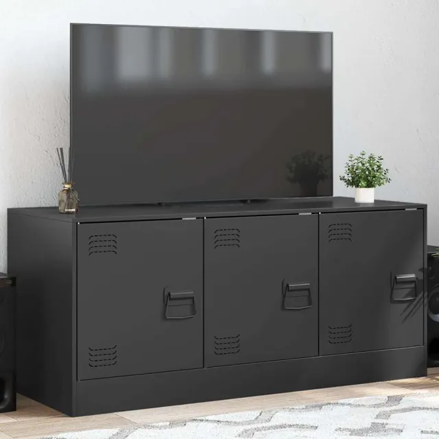 vidaXL Tv-meubel 99x39x44 cm staal zwart, foto 2