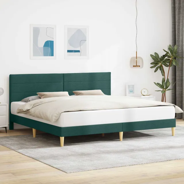vidaXL Bedframe Donkergroen 200 x 200 cm Stof