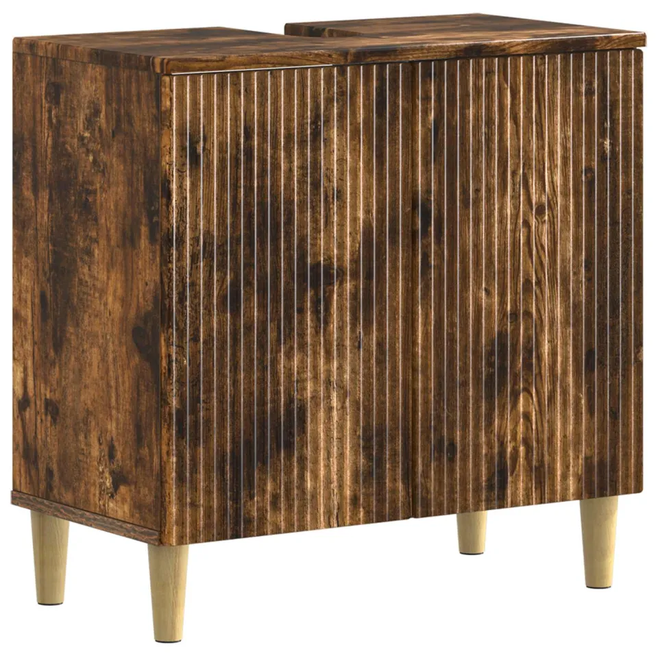 vidaXL Badkamer wastafelkast ARNHEM Gerookt eiken 59,5 x 31,5 x 59 cm, foto 3