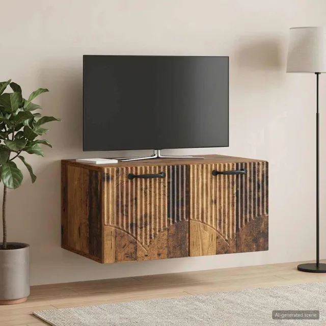 vidaXL Wandbeugel TV-kast Oud hout 59,5 x 41 x 30 cm Bewerkt hout bruin, foto 2