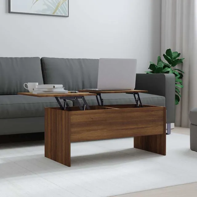 vidaXL Salontafel 102x50,5x46,5 cm bewerkt hout bruin eikenkleur