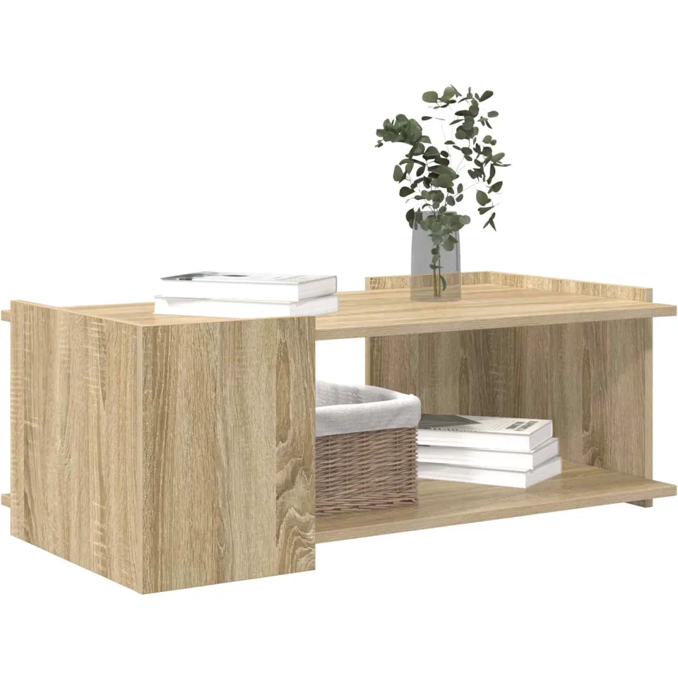 vidaXL Salontafel Sonoma Eiken 90 x 50 x 33 cm Bewerkt hout Bruin