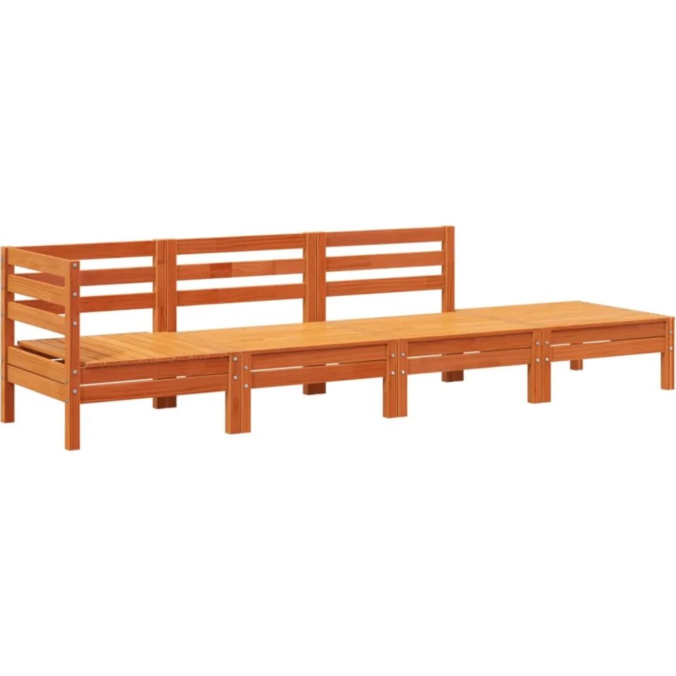 vidaXL Garden Lounge Set 4-zits Wasbruin Solid pine wood bruin, foto 3