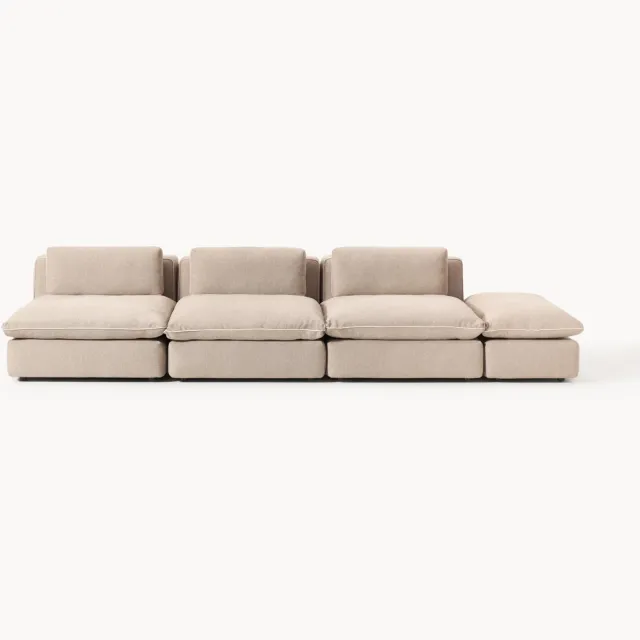 Westwing Collection XL modulaire bank Felix met poef Beige