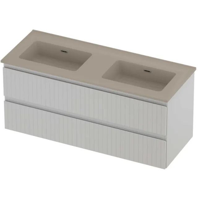 Proline Tribute Badmeubelset Porselein Elegant Zonder Gat 120x46x54 cm Mat Crème Cotton Glans Wit