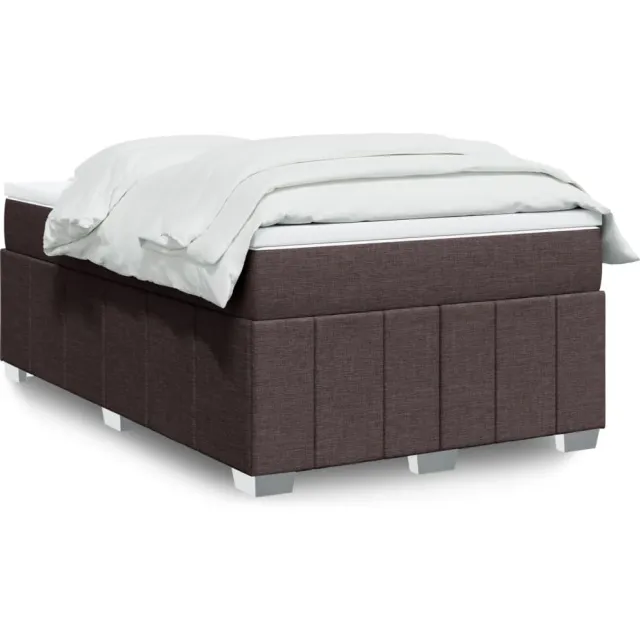 vidaXL Boxspring met matras stof donkerbruin 120x190 cm bruin