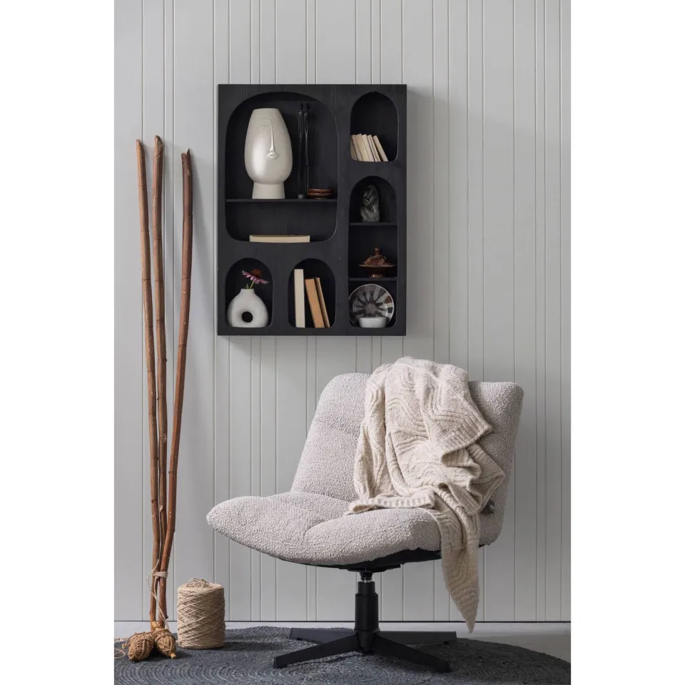 WOOOD Vinny Draaifauteuil - Bouclé - Zand - 80x75x75, foto 5
