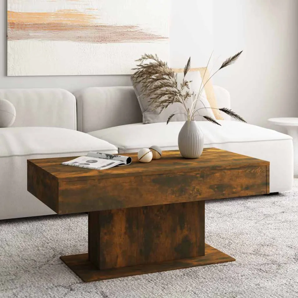vidaXL Salontafel 96x50x45 cm bewerkt hout gerookt eikenkleurig, foto 2