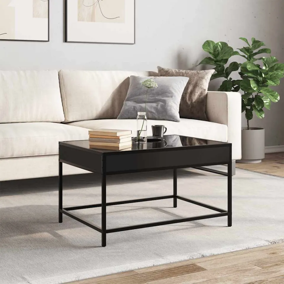 vidaXL Salontafel met Infinity LED 70x50x41 cm zwart, foto 2