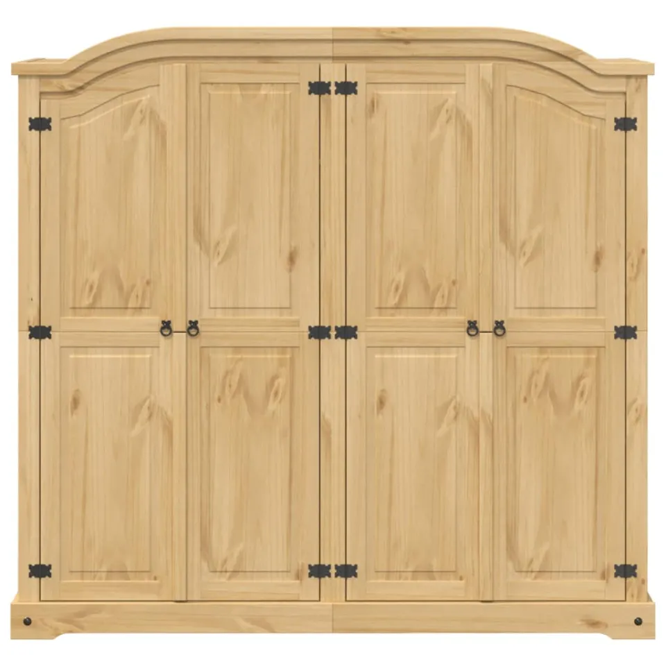 vidaXL Kledingkast Corona 194x52x186 cm massief grenenhout Bruin
