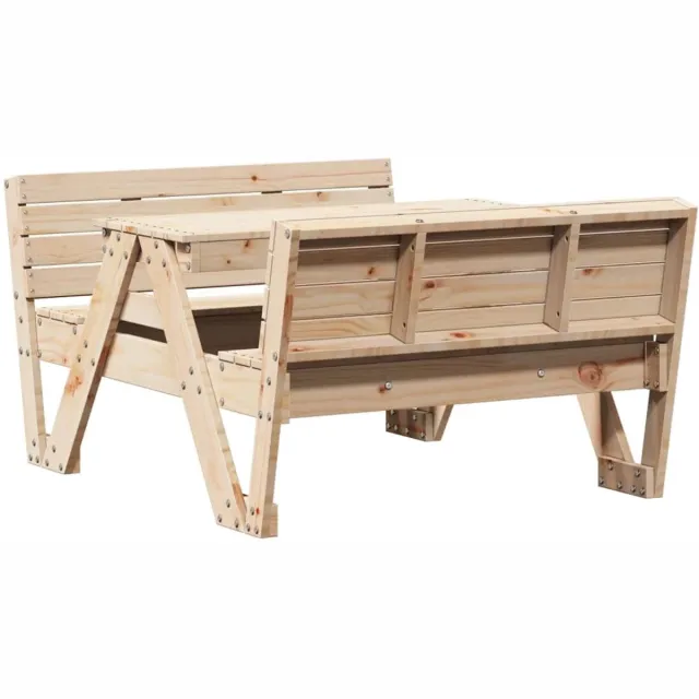 GranMaison Picknicktafel voor Kinderen - Houten Tuintafel met Zitjes - Multifunctionele Picknick tafel - Geschikt voor Buiten - Speeltafel - Kindvriendelijk Ontwerp - Grenenhout Natuurlijk hout