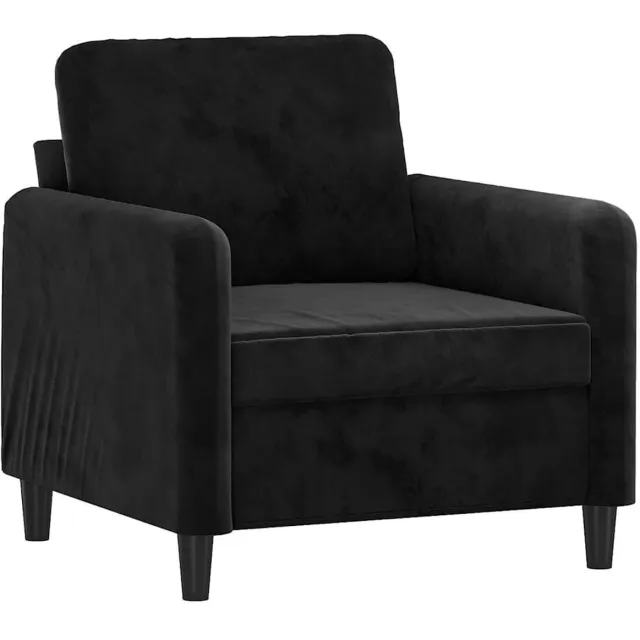 vidaXL Fauteuil - 60 - cm - fluweel - zwart