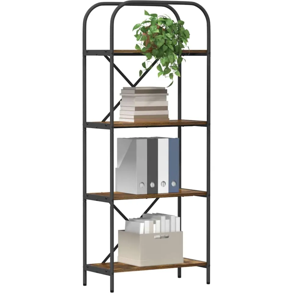 vidaXL Boekenkast 4-laags 60 x 30 x 146 cm Bewerkt hout Gerookt eiken Bruin