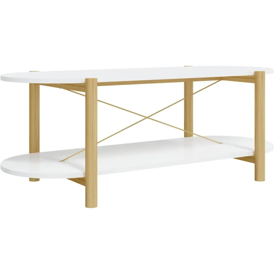 vidaXL Salontafel 110x48x40 cm bewerkt hout wit
