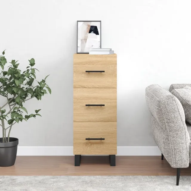 vidaXL Dressoir 34,5x34x90 cm bewerkt hout sonoma eiken Bruin