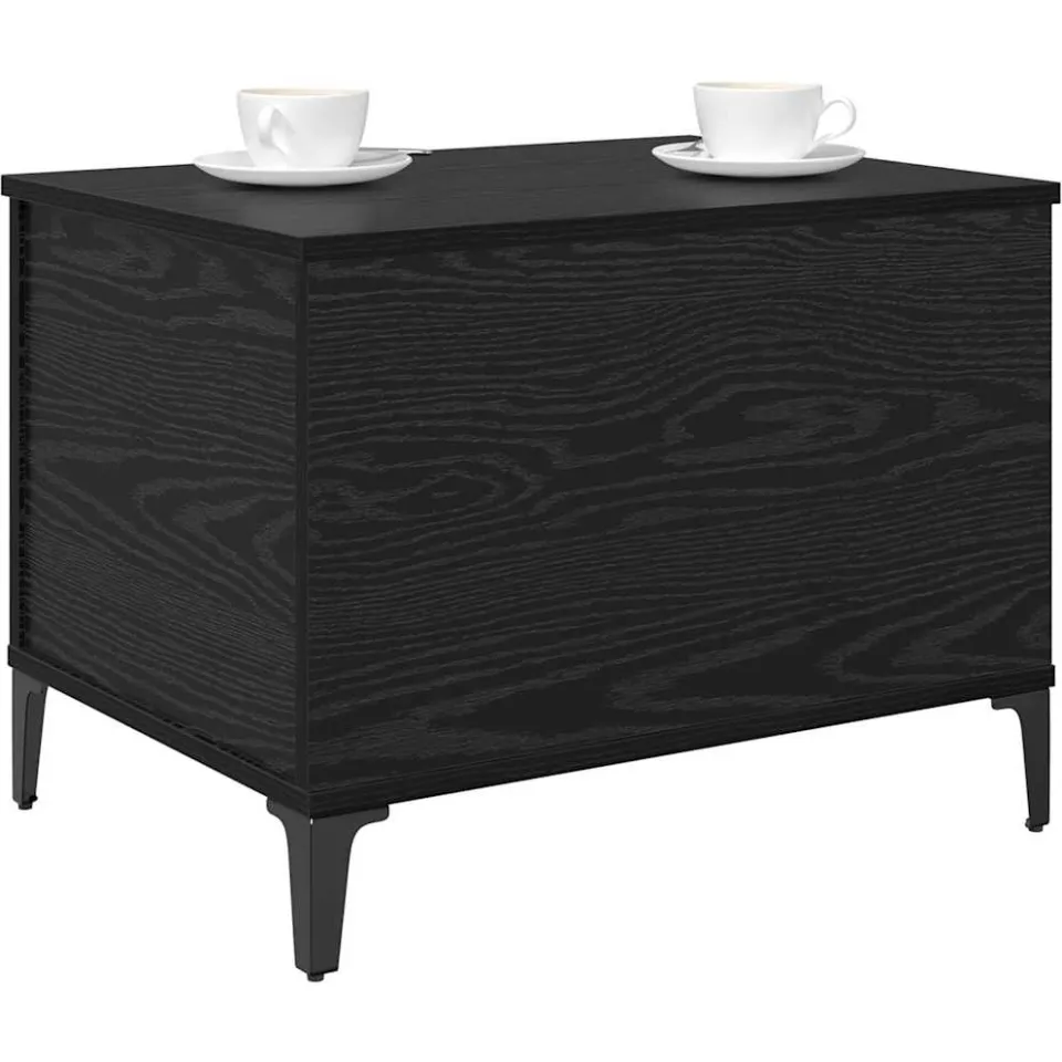 vidaXL Salontafel Zwart Eiken 60 x 44,5 x 45 cm Bewerkt hout