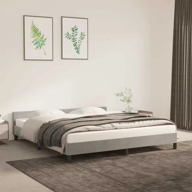 vidaXL Bedframe zonder matras 160x200 cm fluweel lichtgrijs
