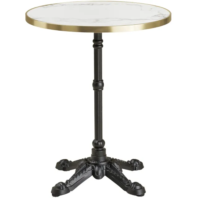 House Nordic Bistrotafel - Rond Marmerlook - Ø60x74cm Wit