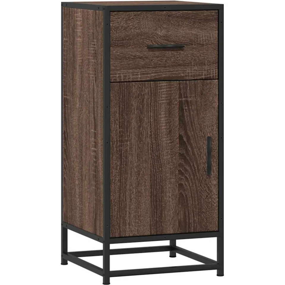 vidaXL Dressoir 35,5x35x76 cm bewerkt hout en metaal bruin eikenkleur, foto 3