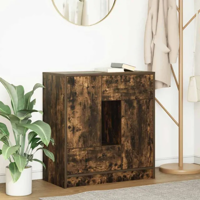 vidaXL Dressoir met lades en deuren 70,5x34x74,5 cm gerookt eiken Bruin